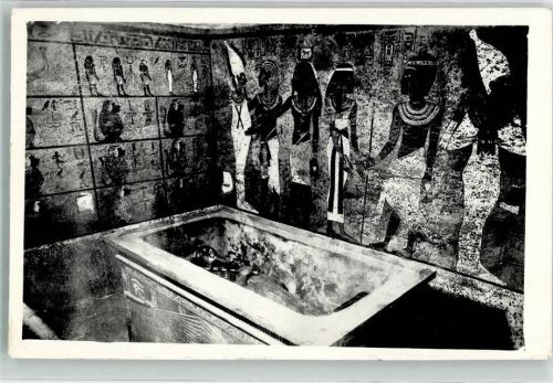 Theben Thebes Foto AK Denkmal Sarkophag