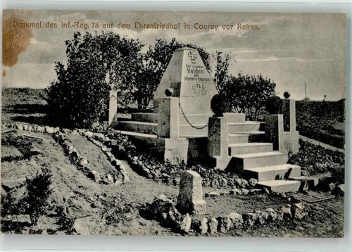 Reims 1915 Denkmal Inf. Regiment 78 Courcy Feldpost WK I