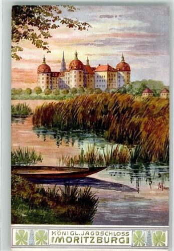 Moritzburg Königliches Jagdschloss Aquarell sign. Böhmer
