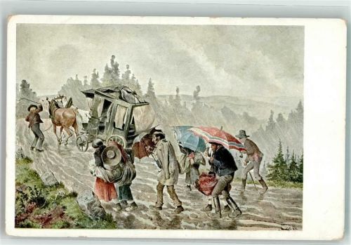 sign. Greil, Alois Beschwerliche Postfahrt Ostmark Bund deutscher Österreicher Karte Nr. 46