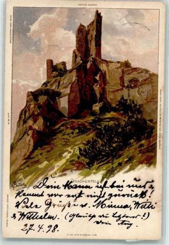 Königswinter 1898 Burg Drachenfels