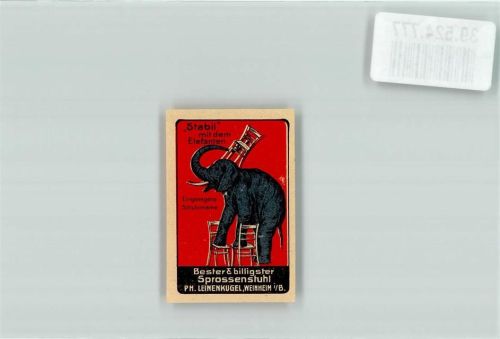 Weinheim Klebemarke Werbung Elefant Möbelfabrik Leinenkugel