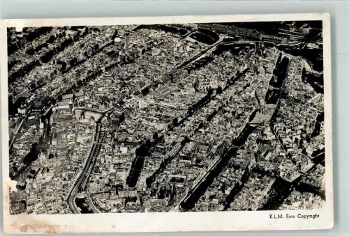 Amsterdam 1951 Fliegeraufnahme K.L.M. Foto AK