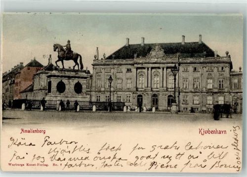 Kopenhagen 1905 Schloss Amalienborg Denkmal
