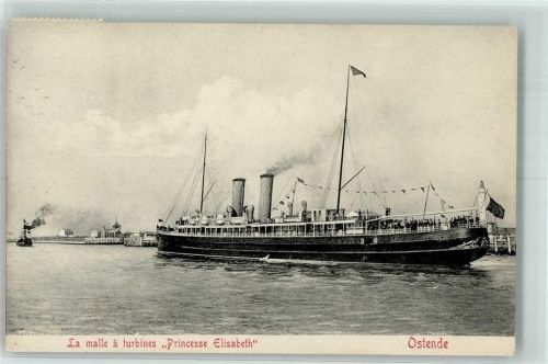 Ostende 1912 La malle a turbines Princesse Elisabeth