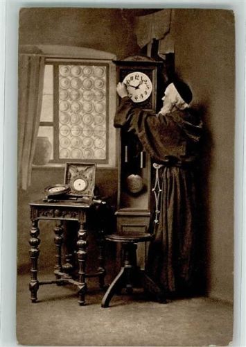 1916 Standuhr auf AK Mönch
