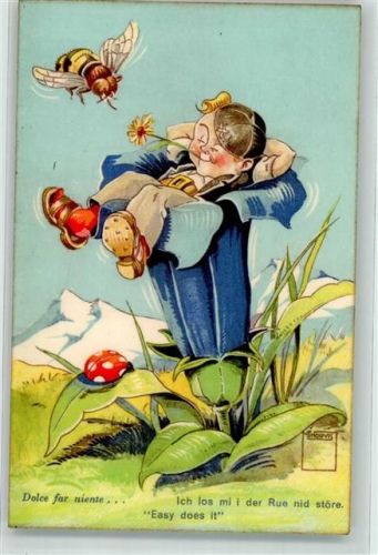 Junge Blume Marienkäfer Biene Enzian Serie Nr. 30