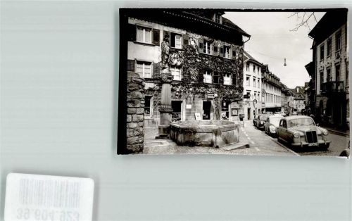 Tiengen Brunnen VW Käfer Mercedes Foto Original aus Archiv eines Ansichtskartenverlags