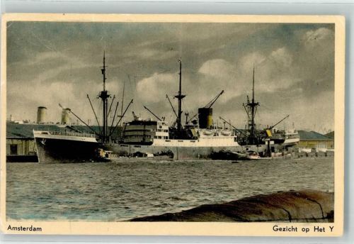Amsterdam Gezicht op het Y Frachter Binnenschiff Verladekran