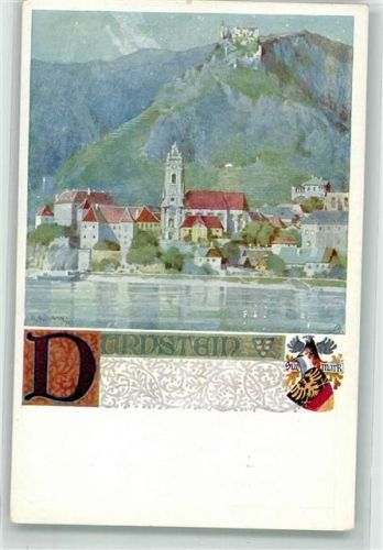 Dürnstein sign. Aßmann Stiftskirche Verlag des Vereines Südmark Karte Nr. 192