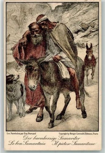 Der barmherzige Samariter Verletzter auf dem Esel Schweizer Samariterbund