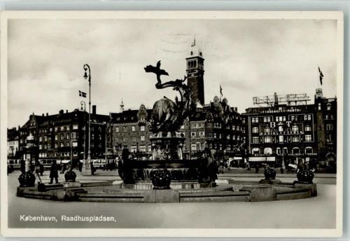 Kopenhagen 1931 Rathausplatz Denkmal