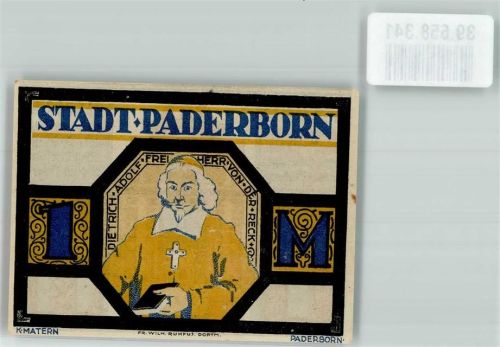 Paderborn 1921 1 Mark Dietrich Adolf Freiherr von der Reck
