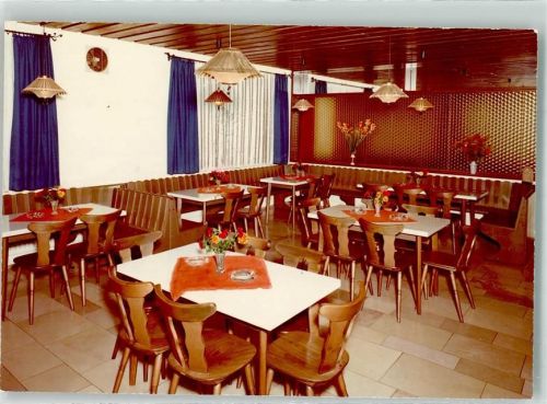 Bieswang Gasthaus Eckbank Blumen Ort handschriftlich Foto Original aus Archiv eines Ansichtskartenverlags