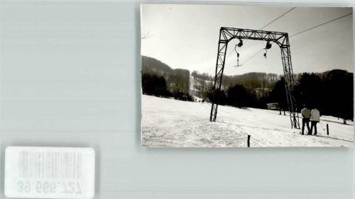 Haselbach Foto Original aus Archiv eines Ansichtskartenverlags Winter Skilift Ort handschriftlich