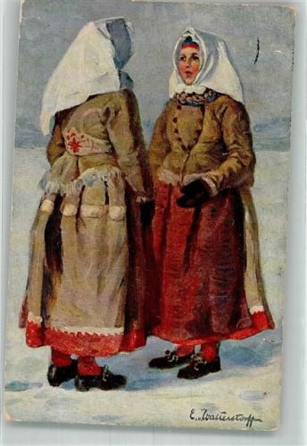 Dalarna 1911 Künstlerkarte Tracht Ort lt. Verlag