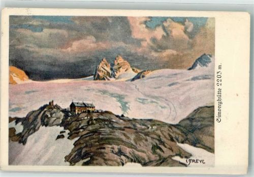 Simonyhütte 1933 sign. Streyl, I, Künstlerkarte