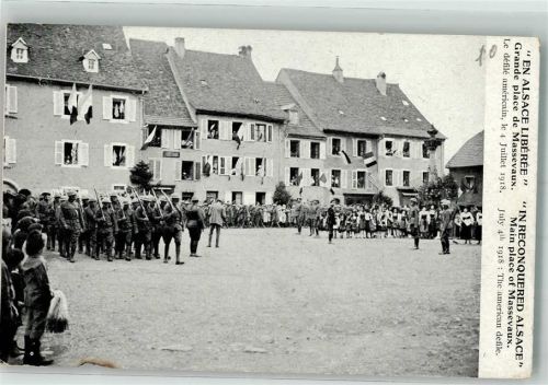 Masevaux 1918 Grand Place Amerikanische Parade 4. Juli 1918 Uniform
