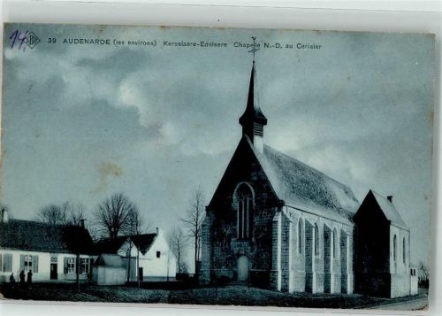 Audenarde 1915 Kirche Feldpost WK I Rekruten Depot XXVII Res.Korps 4. Komp.