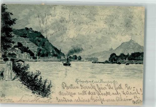 Rolandseck 1903 sign. Jander Karl Drachenfels