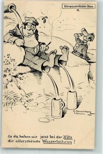 sign. Pommerhanzsen K. Wasserdichte Hose S.V.D. No. 1563/4 Feldpostkarte