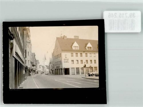 Lauingen Straße Hypo Bank Wappen Kirche Auto Ort handschriftlich Foto Original aus Archiv eines Ansichtskartenverlags