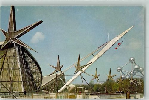 Brüssel 1958 Ausstellung Laufbrücke Pavillon Frankreich