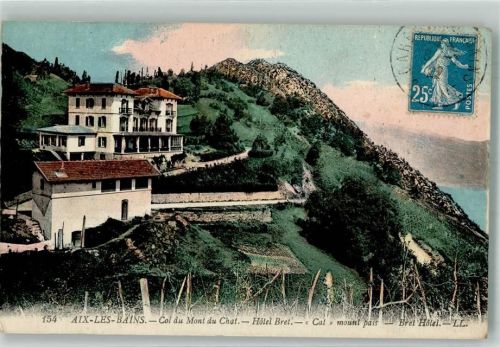 Aix-les-Bains Hotel Bret Briefmarke Bildseite