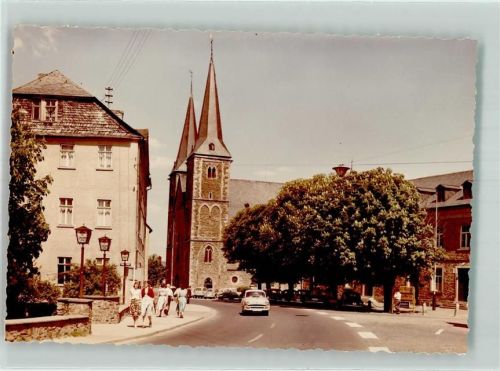 Montabaur Kirche Auto Ort handschrfitlich Foto Original aus Archiv eines Ansichtskartenverlags