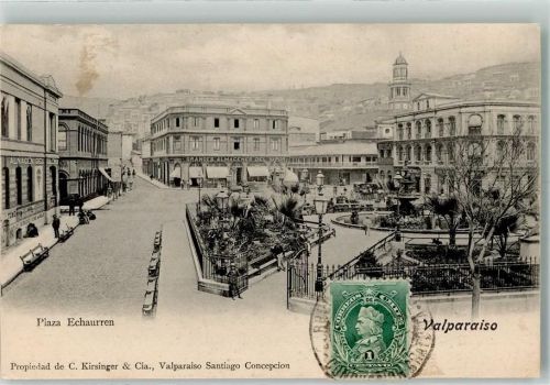 Valparaiso 1903 - Plaza Echaurren Briefmarke bildseite