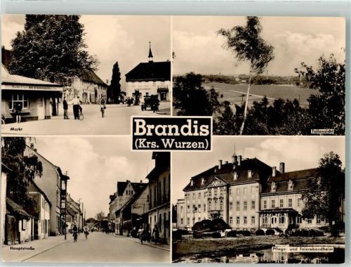 Brandis Marktplatz Hauptstraße Pflege- und Feierabendheim im Barockschloss VEB Bild und Heimat