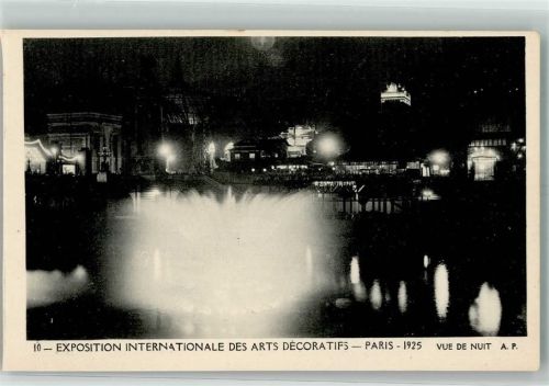 Paris 1925 Exposition Internationale des Arts Decoratifs Vue de Nuit