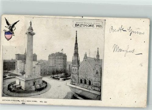 Baltimore 1904 Denkmal Mount Vernon Place