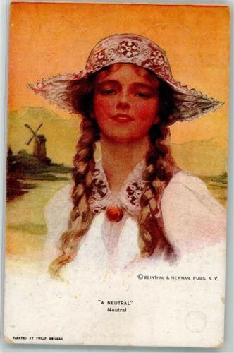A Neutral Frau Tracht aus Holland sign. Boileau, Philip