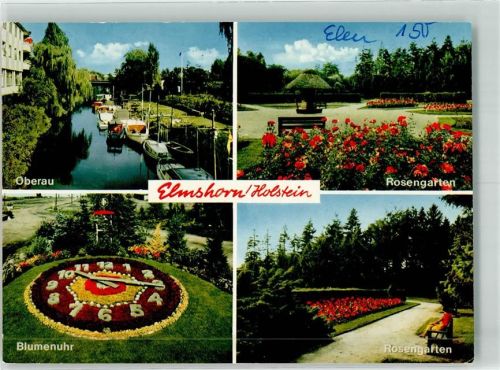 Elmshorn Hafen Oberau Rosengarten Blumenuhr