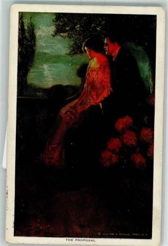 1913 sign. Dewey Alfred James Der Antrag Liebespaar No 273