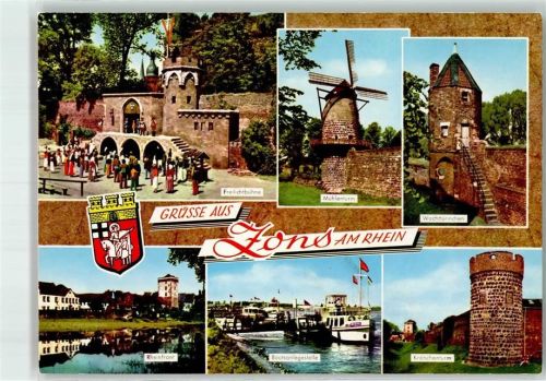 Zons Wachttürmchen Rheinfront Windmühle und Freilichtbühne Krötschenturm Jakob-Krapohl-Verlag