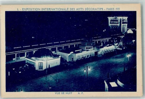 Paris 1925 Exposition Internationale des Arts Decoratifs Vue de Nuit