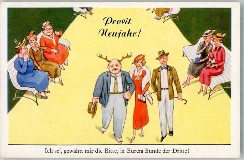 Ehemann mit Hörner Neujahr Humor