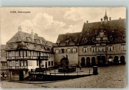Barr 1917 Rathaus Feldpost 1.Komp.preuß.Rekruten -Depot des XV. Res.Armeekorps