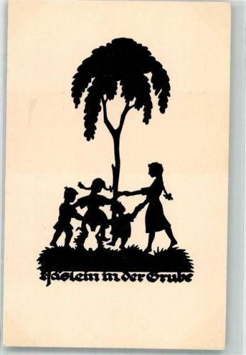 Scherenschnitt Häslein in der Grube saß Kinder Ringelrein