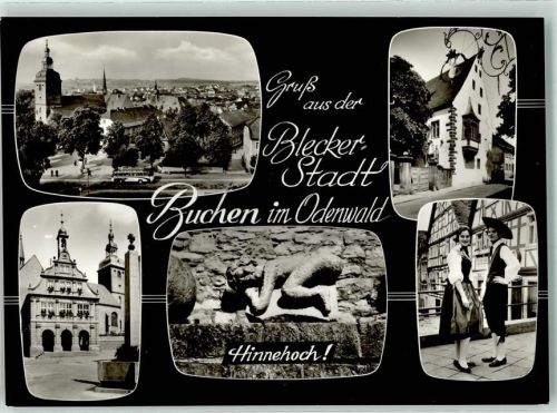 Buchen Altes Rathaus Stadtkirche St. Oswald Skulptur Hinnehoch Tracht Museum