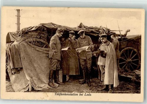 Litzmannstadt Telefunkenstation Mastwagen Stabsoffiziere