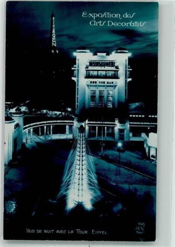 Paris Ausstellung Exposition des Arts Decoratifs La tour Eiffel Nacht
