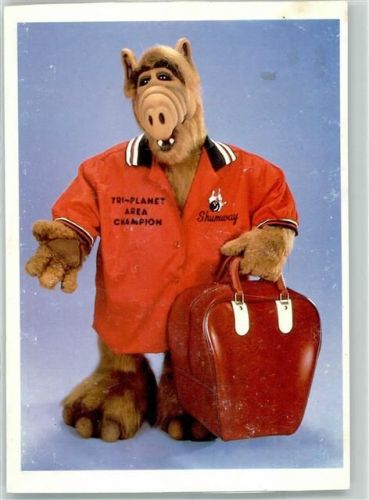 1988 Serienheld Alf der Außerirdische begibt sich mit Reisetasche auf große Fahrt Alien Productions