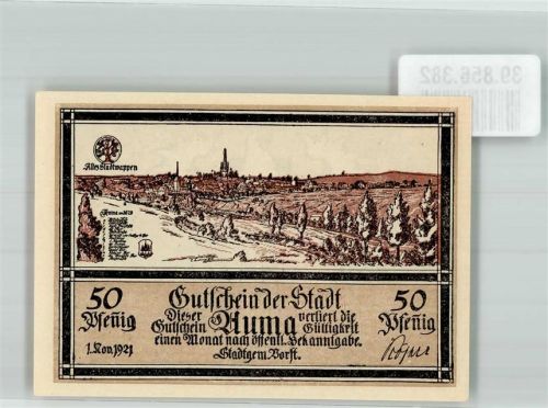 Auma 1921 50 Pfennig Mittelalterliche Stadtansicht