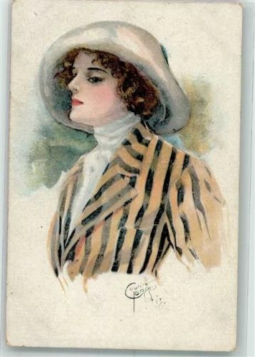 1921 Elegante junge Frau mit Hut WSSB No. 5556