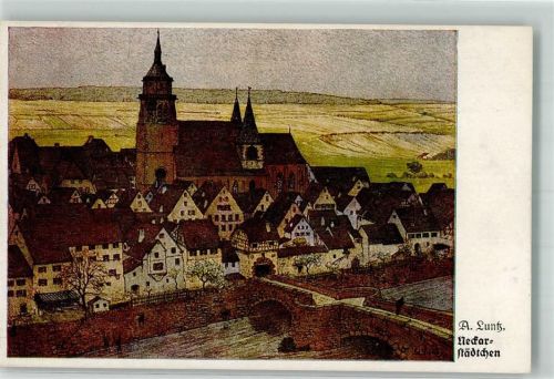 sign. Luntz A. Neckarstädchen Voigtländer Künstlerkarte