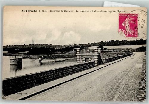 Saint-Fargeau 1935 Talsperre Briefmarke Bildseite