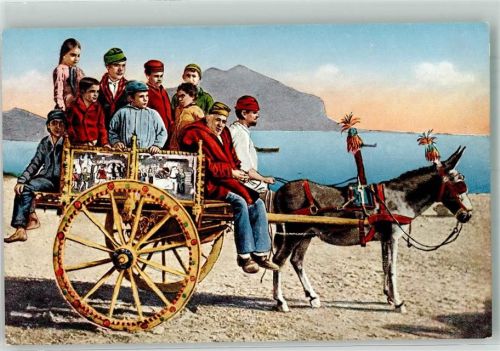 Volkstypen Esel Carro Siciliano Kinder